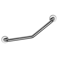 Croydex 32mm Stainless Steel Angled Grab Rail Chrome - 600mm Length - Polished Chrome