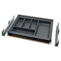 Blum MERIVOBOX BLUMOTION M Height Soft Close Drawer & Cutlery Tray - (H) 91 x (D) 450 x (W) 552mm - Orion Grey