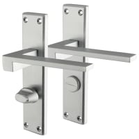 Serozzetta by Carlisle Brass Satin Chrome Bathroom Door Handles - Equi Range - 180 x 40mm