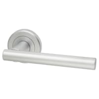 Serozzetta by Carlisle Brass Satin Chrome Door Handles on Round Rose - Philadelphia Range