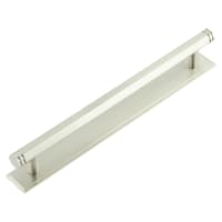 Hoxton by Frelan Nile 15mm Hex T-Bar Cabinet Pull Handle on Stepped Backplate - 224mm c/c - Satin Nickel