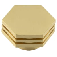 Hoxton by Frelan Nile Hex Cabinet Knob - 40mm Diameter - Satin Brass