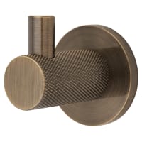 Altro Knurled Single Coat Hook - 50 x 25mm - Antique Brass