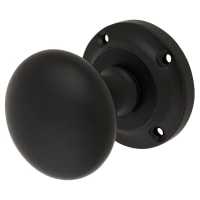 Altro Matt Black Victorian Mortice Door Knob - 57mm Rose Diameter