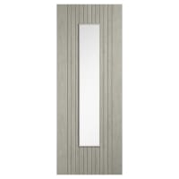 LPD Sydney 1 Light Clear Glazed Pre-Finished Laminate Semi-Solid Internal Door - 1981 x 762mm - Grey