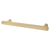 Alexander & Wilks Crispin 15mm Knurled T-Bar Cabinet Pull Handle - 160mm Centres - PVD Satin Brass