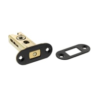 Atlantic Fire-Rated Bolt Through Tubular Bathroom Deadbolt - 65mm Case - 45mm Backset - Radius - Matt Black