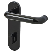 Hoppe AR600/25 Ebony Black Nylon Steel Core Safety Bathroom Door Handles - 78mm c/c - Paris Range