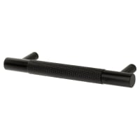 Alexander & Wilks Brunel 13mm Knurled T-Bar Cabinet Pull Handle - 96mm Centres - Matt Black