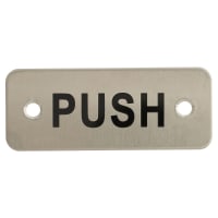 Altro Push Rectangular Door Sign - 75 x 30mm - Satin Stainless Steel