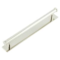 Hoxton Frelan Wenlock 15mm Knurled T-Bar Cabinet Pull Handle on Plain Backplate - 224mm c/c - Polished Nickel