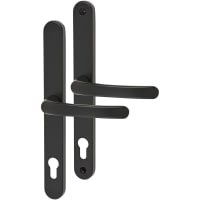 TSS uPVC Multipoint Door Handle - Long Plate - 240mm Bolt c/c - 92mm c/c - Black