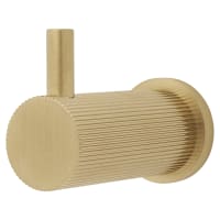 Alexander & Wilks Brunel Diamond Reeded Single Coat Hook - 48 x 25mm - PVD Satin Brass