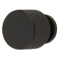 Hampstead Romsey Knurled Round Cabinet Knob - 19mm Diameter - Matt Black