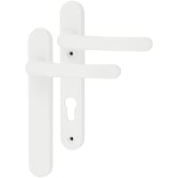 TSS uPVC Blank External Multipoint Door Handle - 122mm Bolt c/c - 92mm c/c - White