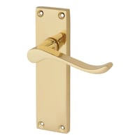 Touchpoint Polished Brass Budget Scroll Latch Door Handles Pack - Mia Range
