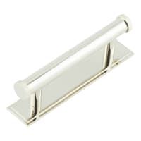 Hoxton Frelan Thaxted 15mm Lines T-Bar Cabinet Pull Handle on Stepped Backplate - 96mm c/c - Polished Nickel
