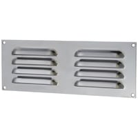 Altro Hooded Louvre Vent - 242 x 89mm - 3973mm² Free Air Flow - Polished Stainless Steel