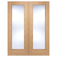LPD Vancouver Clear Glazed Pre-Finished Internal French Doors - 1981 x 1524 x 40mm - Oak