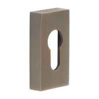 CRES by Frelan Rectangular Escutcheon - 65 x 35mm - Euro - Antique Brass