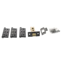 Atlantic Tubular Latch Pack - 45mm Backset - 3 x Fire Rated Ball Bearing Hinges - Matt Black