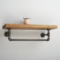 Altro 1/2 Inch Pipe Shelf Kit with Downwards Facing Hanging Rail - Grey