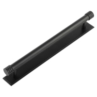 Hoxton by Frelan Sturt 15mm Reeded T-Bar Cabinet Pull Handle on Stepped Backplate - 224mm c/c - Black