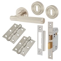 Altro Satin Nickel Lines 3 Lever Sashlock Door Handles Pack - Nova Range