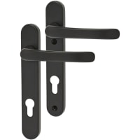 TSS uPVC Multipoint Door Handle - 122mm Bolt c/c - 92mm c/c - 212 x 34mm - Black