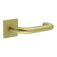 CRES by Frelan Satin Brass Fixed Dead 19mm Return to Door Handles on Square Rose - CR-106 Range