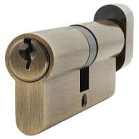 Altro 6 Pin 80mm Euro Thumbturn Cylinder - 40mm Turn + 40mm - Antique Brass - Keyed To Differ