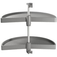 Emuca 1/2 Tray Carousel Set - Cabinet Width 900mm - Grey Plastic
