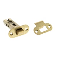 Atlantic Fire-Rated Tubular Latch - 63mm Case - 45mm Backset - Radius - Satin Brass
