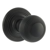 Atlantic Old English Ripon Reeded Beehive Mortice Door Knob - 70mm Rose Diameter - Matt Black