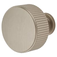 Alexander & Wilks Lucia Reeded Round Cabinet Knob - 35mm Diameter - Satin Nickel