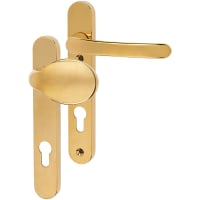 TSS uPVC Multipoint Lever/Pad Door Handle - 122mm Bolt c/c - 92mm c/c - Polished Brass