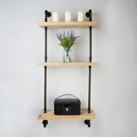 Altro 3/4 Inch 3 Tier Drill Through Pipe Shelf Kit - Black
