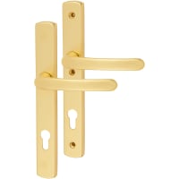 TSS uPVC Multipoint Door Handle - Long Plate - 215mm Bolt c/c - 92mm c/c - Gold