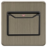 Knightsbridge 32A 1 Gang Screwless Flat Plate Key Card Switch - Antique Brass