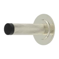 Burlington by Frelan Knurled Door Stop on Stepped Rose - 76mm Projection - Polished Nickel