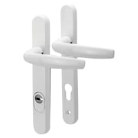 Hoppe PAS24 1530/3260N White uPVC Multipoint Door Handles - Short Plate - 92mm c/c - 60mm door