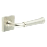 Burlington by Frelan Satin Nickel Fire Rated Door Handles on Square Rose - Highgate Range