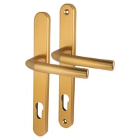 Hoppe 1117/3810N Gold uPVC Multipoint Door Handles - Long Plate - 92mm c/c - 70mm door - Birmingham Range