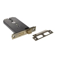 Atlantic Bolt Through Horizontal Bathroom Lock - 149mm Case - 127mm Backset - Antique Brass