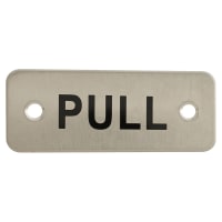Altro Pull Rectangular Door Sign - 75 x 30mm - Satin Stainless Steel