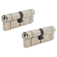 TSS TS007 1 Star 6 Pin 95mm Euro Double Cylinder - 45 + 50mm - Polished Chrome - Keyed Alike
