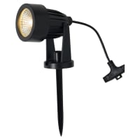 Forum Zink Maltby 2W LED Solar Ground Spike Garden Light Kit - IP65 - 4000K/RGB - Black - Pack of 4