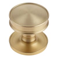 Burlington by Frelan Satin Brass Ringed Mortice Door Knob - 65mm Rose Diameter - Berkeley Range