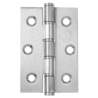 Eclipse Slim Knuckle Grade 7 Washered Butt Fire Door Hinge - 76 x 51 x 2mm - Satin Stainless - Pair