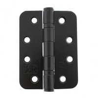 Atlantic Radius Ball Bearing Grade 13 Butt Fire Door Hinge - 102 x 76 x 3mm - Matt Black - Pair